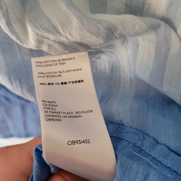 NWT Free people oversized Blue Ruffled Ombre Henley Top (XS) - Picture 5 of 6